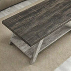 Contemporary Wood Coffee Table with Shelf