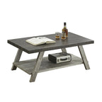 Contemporary Wood Coffee Table with Shelf