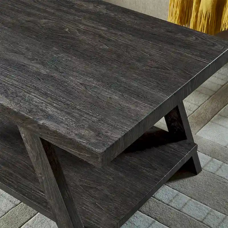Contemporary Wood Coffee Table with Shelf