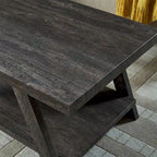 Contemporary Wood Coffee Table with Shelf