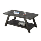 Contemporary Wood Coffee Table with Shelf