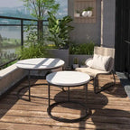 Nesting Coffee Table Set of 2, 27.6inch Round Coffee Table Wood Finish with Sturdy Metal Frame,End Table Side Tables