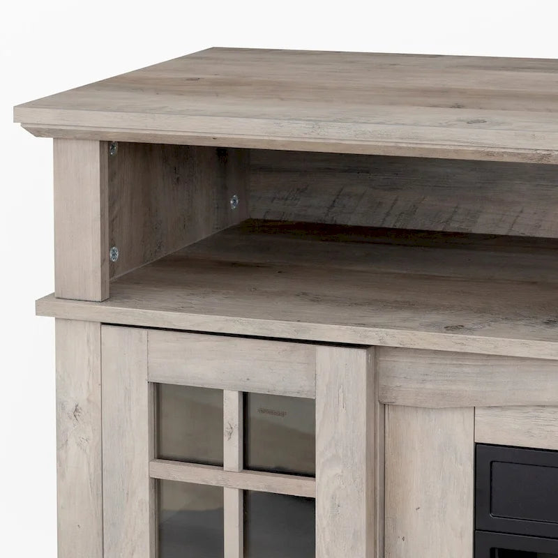 TV stand with electronic fireplace and remote control