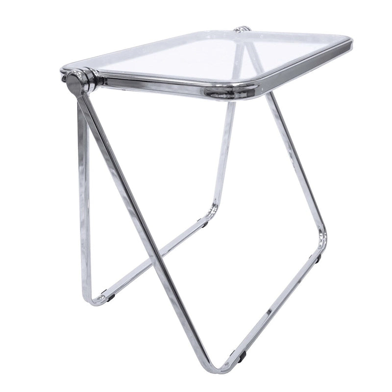 Tavolino pieghevole quadrato LeisureMod Lawrence in plastica con struttura in ferro