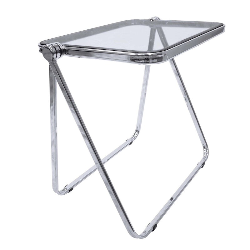 Tavolino pieghevole quadrato LeisureMod Lawrence in plastica con struttura in ferro