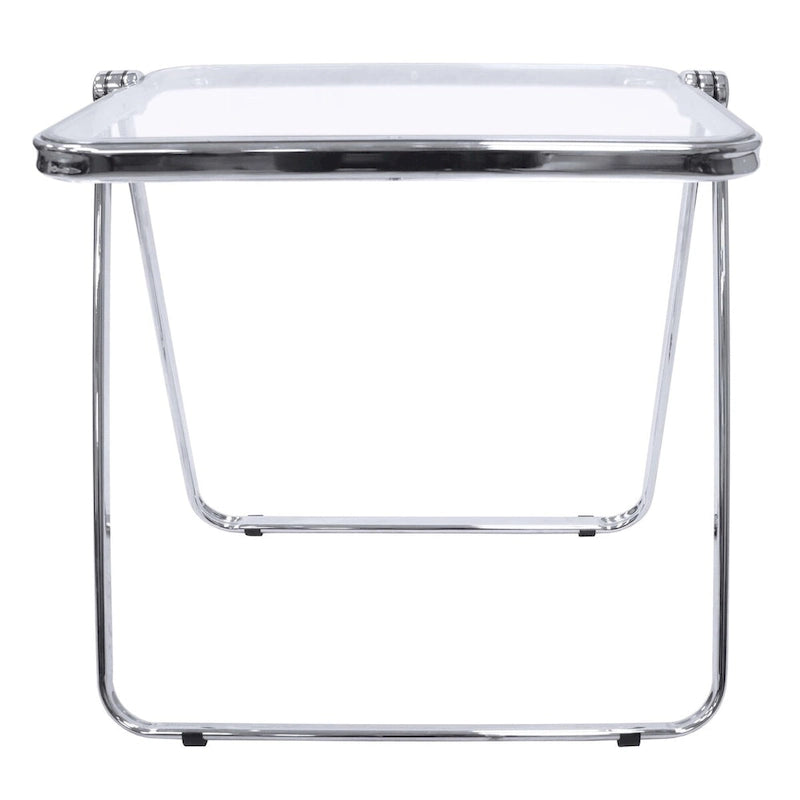 Tavolino pieghevole quadrato LeisureMod Lawrence in plastica con struttura in ferro