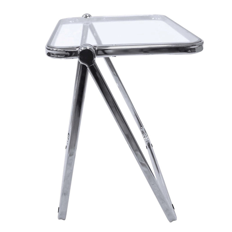 Tavolino pieghevole quadrato LeisureMod Lawrence in plastica con struttura in ferro