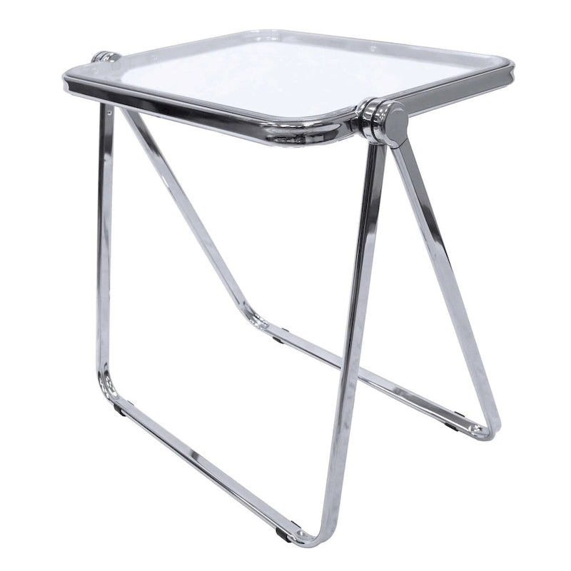 Tavolino pieghevole quadrato LeisureMod Lawrence in plastica con struttura in ferro