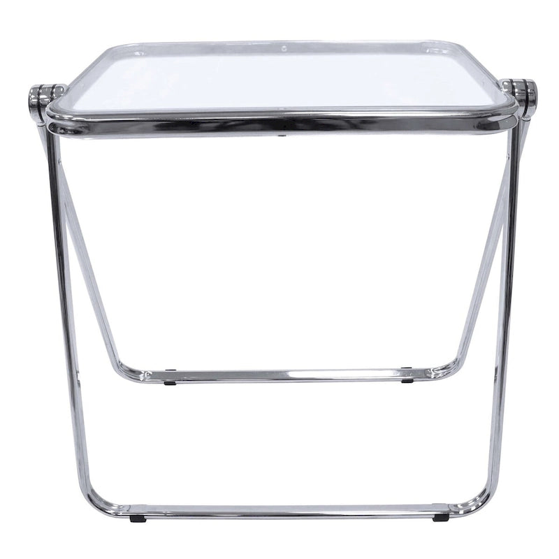 Tavolino pieghevole quadrato LeisureMod Lawrence in plastica con struttura in ferro