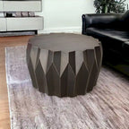 HomeRoots 29 Black Solid Wood Round Distressed Coffee Table