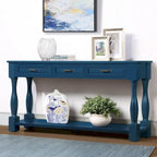 Wood Console Table with 3 Drawers and 1 Bottom Shelf