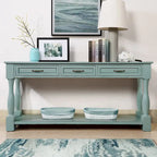Wood Console Table with 3 Drawers and 1 Bottom Shelf
