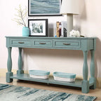 Wood Console Table with 3 Drawers and 1 Bottom Shelf