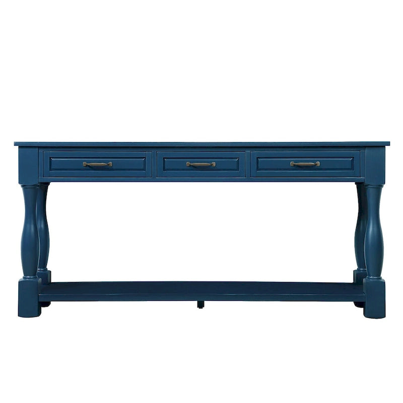 Wood Console Table with 3 Drawers and 1 Bottom Shelf