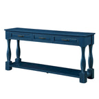 Wood Console Table with 3 Drawers and 1 Bottom Shelf