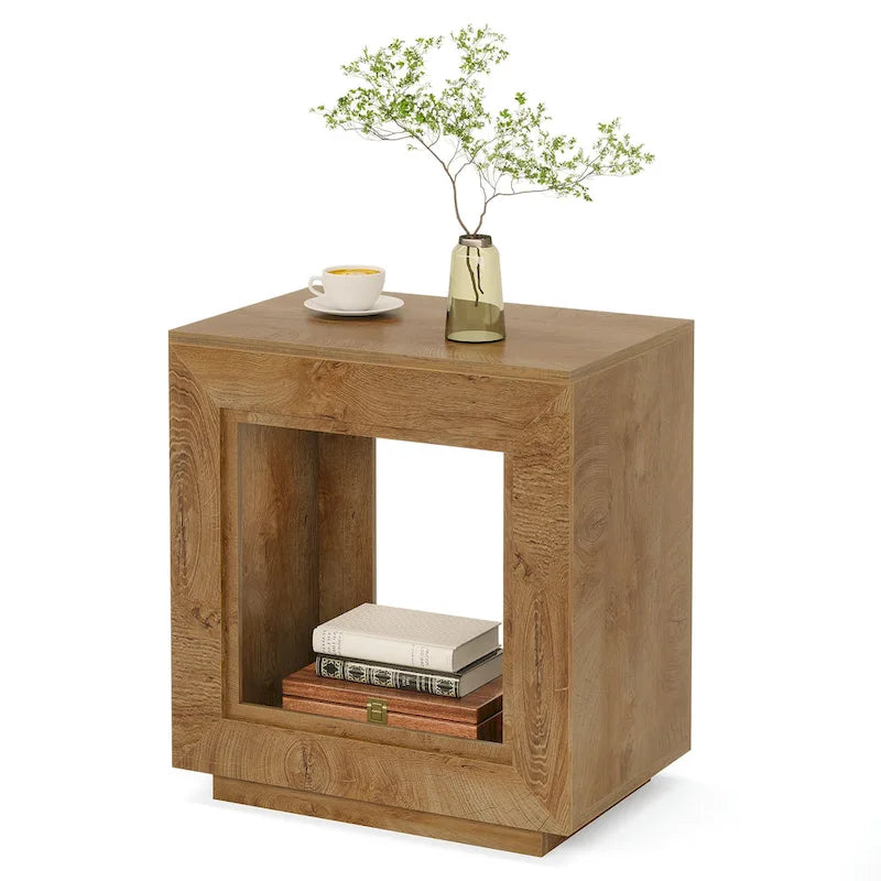 Tavolino/comodino rettangolare da salotto stile rustico da 23,62 pollici