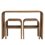 Wood Waterfall Edge Table and 2 Nesting Side Tables - 45.0L x 14.0W x 30.0H