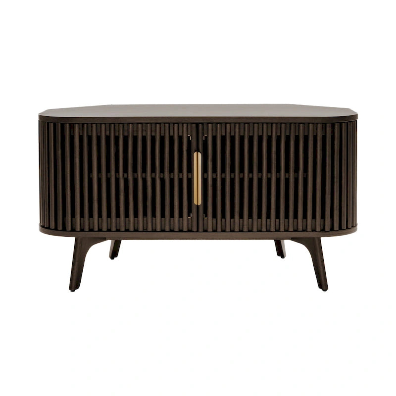 Mobile TV ad angolo in legno Sierra Studio London con inserti in stile scandinavo