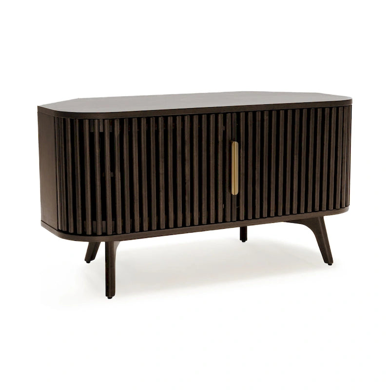 Mobile TV ad angolo in legno Sierra Studio London con inserti in stile scandinavo