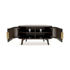 Studio London Sierra Wooden Corner TV Stand with Mid-Century Accents