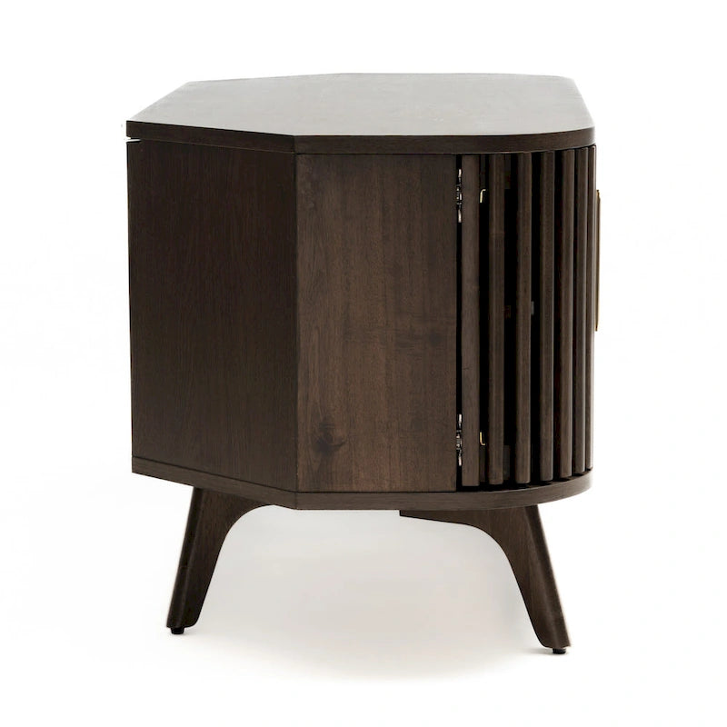 Studio London Sierra Wooden Corner TV Stand with Mid-Century Accents