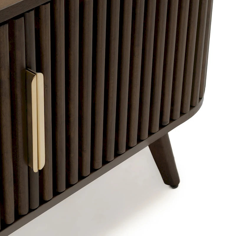 Studio London Sierra Wooden Corner TV Stand with Mid-Century Accents