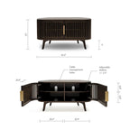 Studio London Sierra Wooden Corner TV Stand with Mid-Century Accents