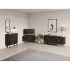 Studio London Sierra Wooden Corner TV Stand with Mid-Century Accents