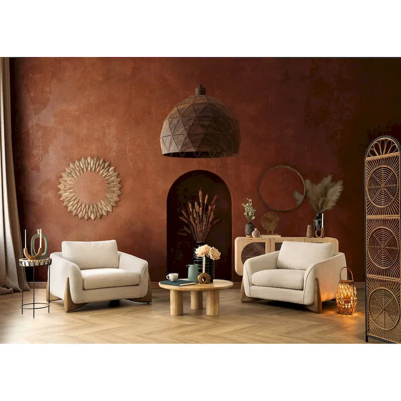 Sagebrook Home Elegante coppia di tavolini da caffè Boho in legno di mango per case moderne