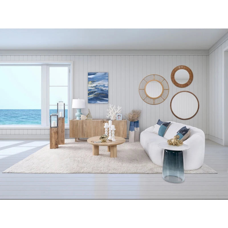 Sagebrook Home Elegante coppia di tavolini da caffè Boho in legno di mango per case moderne