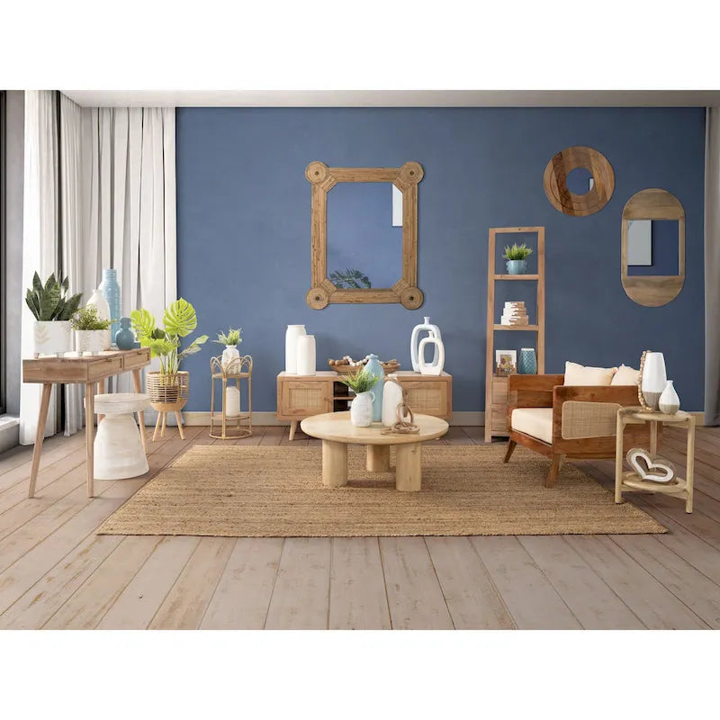 Sagebrook Home Elegante coppia di tavolini da caffè Boho in legno di mango per case moderne