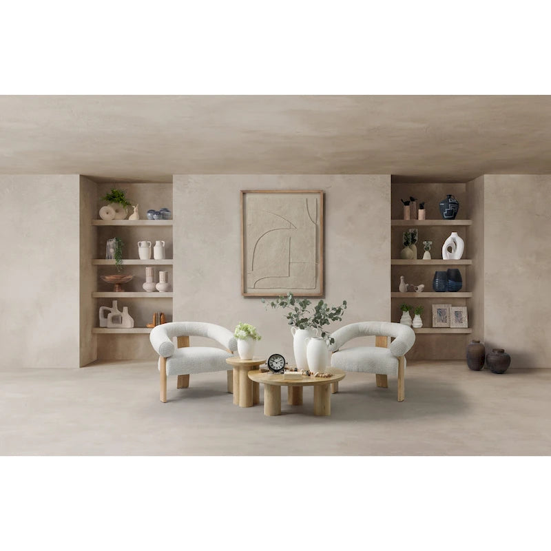 Sagebrook Home Elegante coppia di tavolini da caffè Boho in legno di mango per case moderne