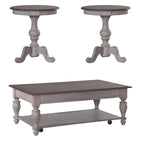 Set Tavolino da Salotto Ocean Isle Antico Bianco Opzionale 3 Pezzi