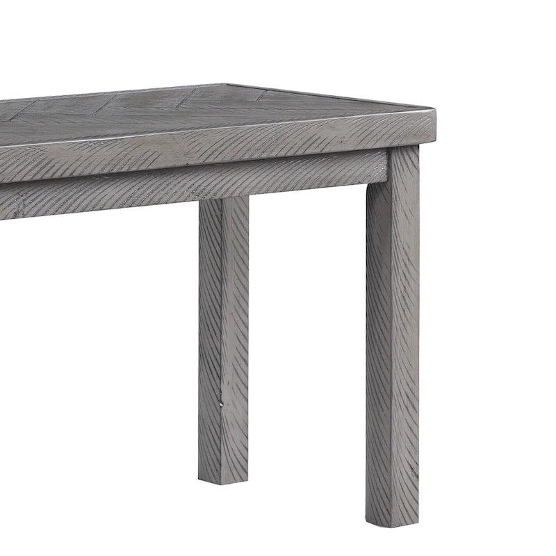 Chevron Pattern 44 Length Wooden Entryway Dining Bench