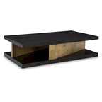 Brown coffee table - 60 inches wide x 35 inches deep x 16 inches high