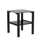 Set of 2, Glass two layer tea table, small round table, bedroom corner table, living room side table