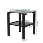 Set of 2, Glass two layer tea table, small round table, bedroom corner table, living room side table