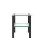 Set of 2, Glass two layer tea table, small round table, bedroom corner table, living room side table
