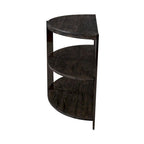 Roundhill Furniture Kalne Console Table Half Moon Shape with 2 Open Shelves, Charcoal Gray/Chrome Plated Metal