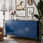4-Door Storage Cabinet with Pine Legs and MDF