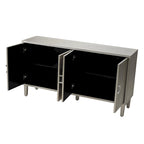 4-Door Storage Cabinet with Pine Legs and MDF