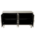 4-Door Storage Cabinet with Pine Legs and MDF