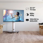 ProMounts Premium Rolling TV Stand with Swivel for 32-72 Screens Holds up to 88 Lbs