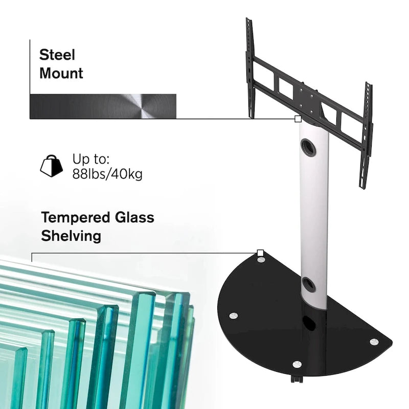 ProMounts Premium Rolling TV Stand with Swivel for 32-72 Screens Holds up to 88 Lbs