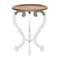 Tavolino d'appoggio rotondo in legno intagliato - 25x19x19