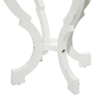 Tavolino d'appoggio rotondo in legno intagliato - 25x19x19