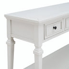 Consolle classica retrò da 50 litri con tre cassetti superiori e ripiano inferiore aperto (grigio anticato)