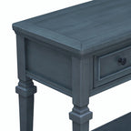 Consolle classica retrò da 50 litri con tre cassetti superiori e ripiano inferiore aperto (grigio anticato)
