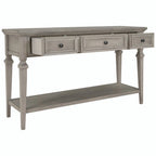 Consolle classica retrò da 50 litri con tre cassetti superiori e ripiano inferiore aperto (grigio anticato)