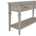 Consolle classica retrò da 50 litri con tre cassetti superiori e ripiano inferiore aperto (grigio anticato)
